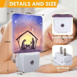 GANTINIR Birth of Jesus Night Light, Plug-into Nightlight White LED Lamp, Energy Efficient Decor Desk Lamp for Bedroom Hallway Stairs Bathroom
