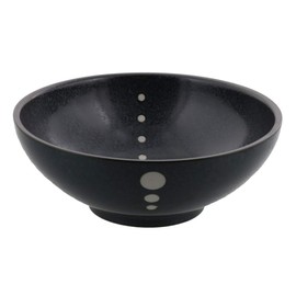 Tableware East Noodle Bowl, Large, Black, Polka Dot, Monotone Series, 50.9 fl oz (1,500 cc)
