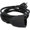 UNITEC Schuko Extension H05VV-F3G 1.5 mm², IP20, 2 m, Black
