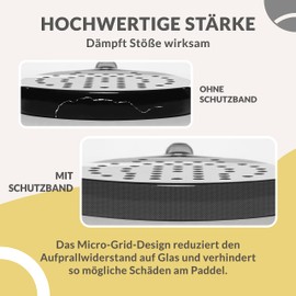 Palbea Padel Racket Protection Pack of 2 – Coarse & Light Padel Racket Frame Protection – Transparent Racket Tape – Durable & Easily Interchangeable Padel Tennis Racket Dimensions 35 x 370 mm