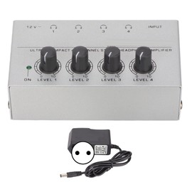 HA400 Ultra Low Noise Headphone Amplifier Ultra Compact 4 Channel Stereo Headphone Amplifier 100‑240V EU Plug