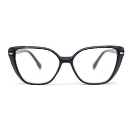 SA106 Retro Womens Classy Oversized Rectangular Cat Eye Reading Glasses Black +2.50