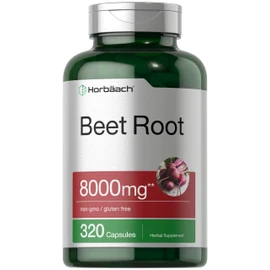 Horbäach Beet Root Powder Capsules | 320 Pills | Non-GMO, Gluten Free Formula | High Potency Herbal Extract Supplement