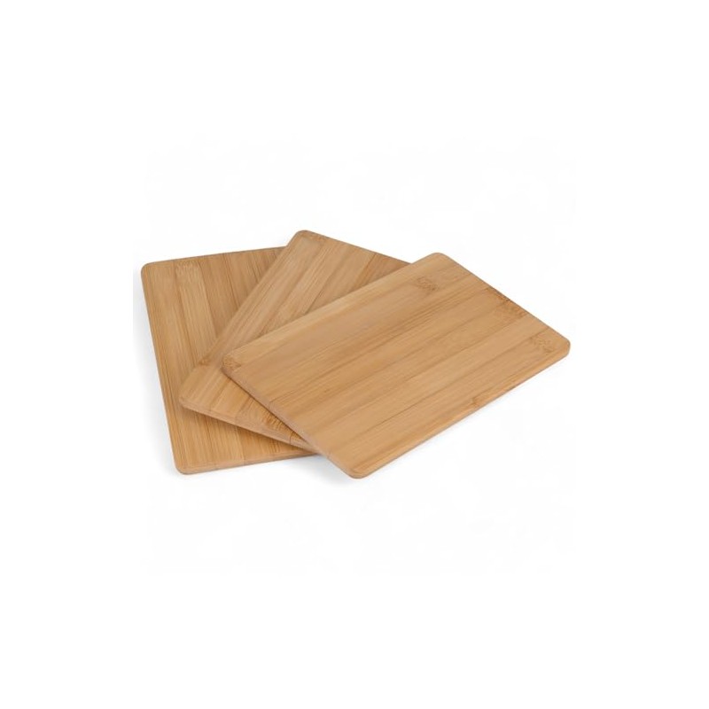 MIJOMA Bamboo Chopping Board Set, Pack of 3, Sustainable Chopping