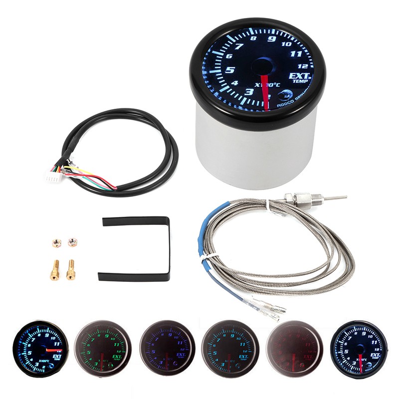 LED Car Exhaust Gas Temp Gauge Ext Temp Meter EGT