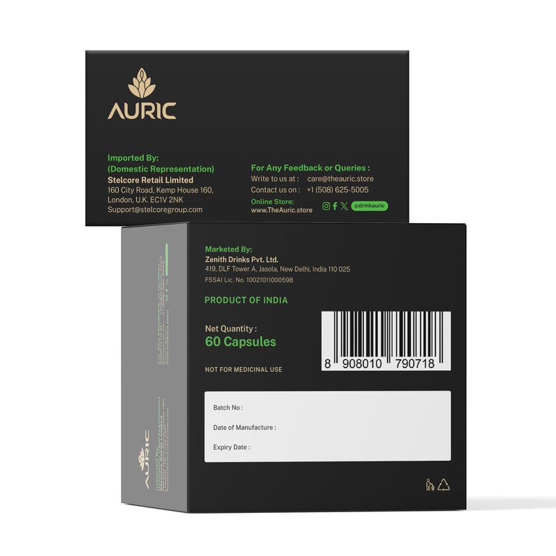 Auric Herbal Liver Support Supplement (Silymarin), Turmeric, Garlic, Ginger for