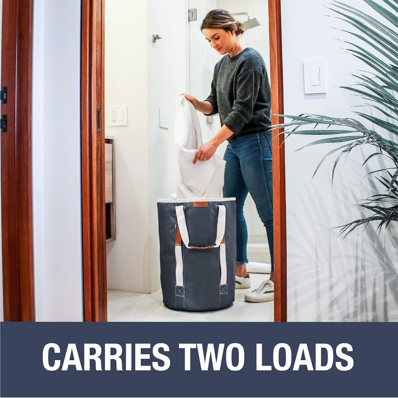 CleverMade Laundry Backpack Duffel Bag with Shoulder Straps - 62L