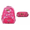Lluvia Mochila Y Lapicera Unicorn Nubes Y Estrellas Estampado Rosa
