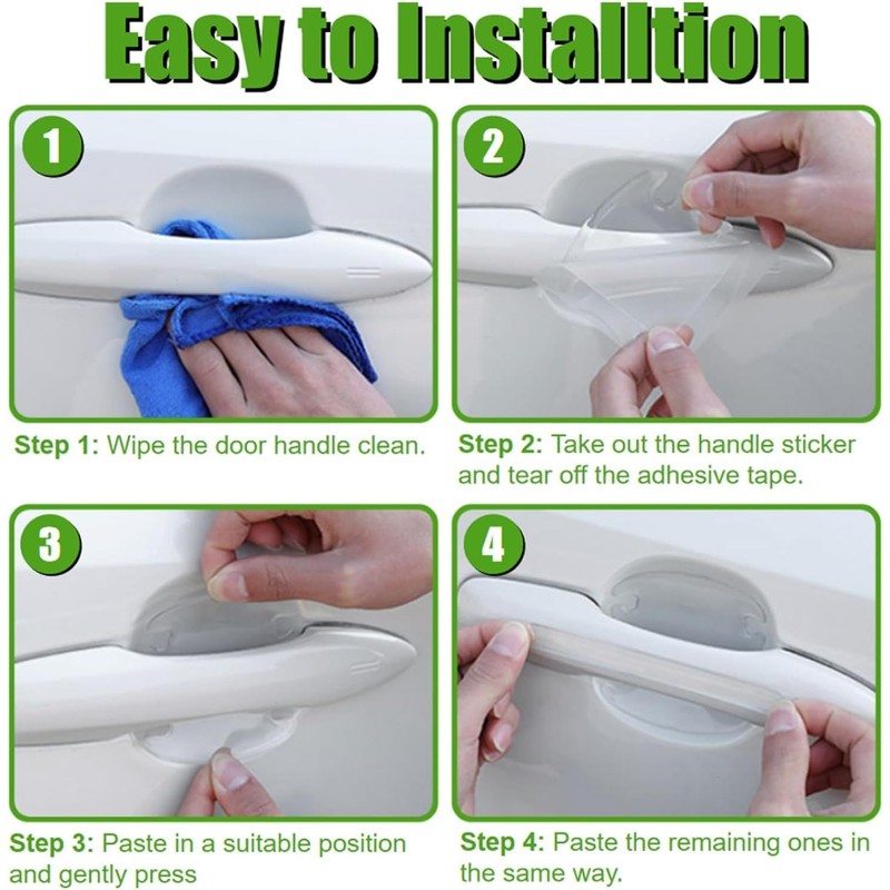 JinRui-T Car Door Handle Protectors Film 8PCS Car Door Handle