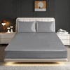 ROOEE Satin Silk Fitted Sheet with Pillowcase Set Breathable Soft