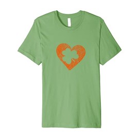 Cute St. Patrick's Day Shamrock Heart Design Premium T-Shirt