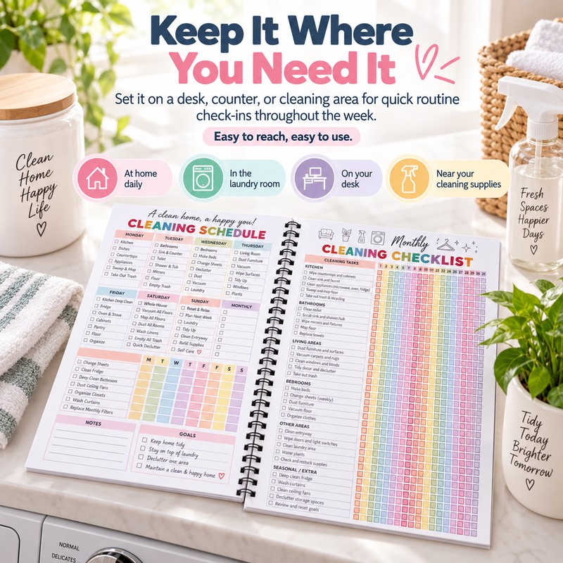 ADHD Cleaning Planner for Home Organization – Daily to Yearly