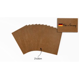 Brandalo® Vegan Leather - Washable Paper - 12 Sheets 21 x 30 cm at 0.55 mm Thickness - Washing Paper - Leather Paper - Handmade Label Design - DIY for Sewing, Crafting, Plotting, Printing etc.