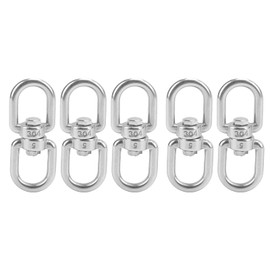 Pack of 5 Stainless Steel Swivels, Swing Hooks with Surface Oxidation Treatment, 360° Swivel with 130 kg Capacity