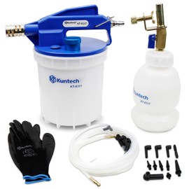 Kuntech Vacuum Brake Bleeder Kit with 2L Brake Fluid Extractor and 1L Refilling Bottle, One Person Pneumatic Vacuum Bleeder Tools, Air Pressure Brake Bleeder Tools for Auto Car Truck