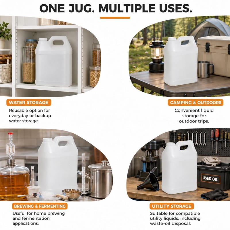 2.5 Gallon Water Jugs & Oil Containers |HDPE Carboy Water