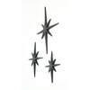 Zeckos Set of Three Black Cast Iron 8 Pointed Wall