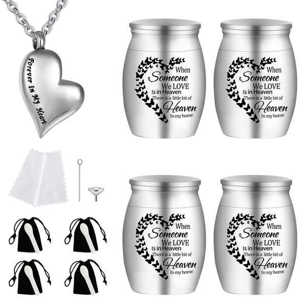 DiDiBirDi Small Cremation Urns for Ashes with Ashes Necklaces,Mini Urns