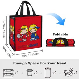 Patty & Jimmy Lunch Bag Black Bento Box Cold Mouth Insulated Cooler Bag with Zipper Compact Lunch Bag Soft Cooler Tote Eco Bag It has 3 main functions: Hot/Cold/Storage