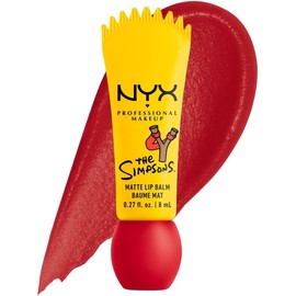 Nyx Professional Makeup, Colección Simpson. Smushy Matte Lip Balm, Tono: Rebel Red (rojo). Bálsamo labial efecto matte. Fórmula vegana.