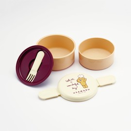 Skater ONWR1AG-A Lunch Box, 16.9 fl oz (500 ml), 2-Tier, Round, Rice Ball Case, Antibacterial, Made in Japan