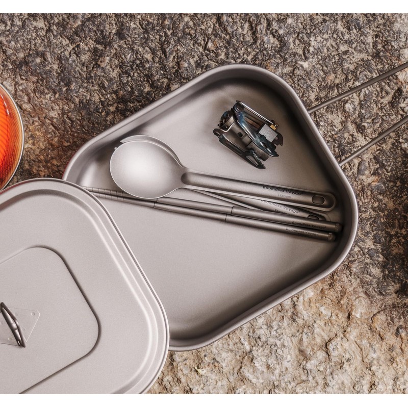 Boundless Voyage Outdoor Camping Titanium Military Mess Tin with Lid