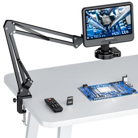 Andonstar AD109 Digital Microscope with 10.1" Screen for Adults, Flexible Boom Arm Stand Soldering Microscope, Coin Microscope Full View for Error Coins with 56 LED Ring Light, 32GB Card
