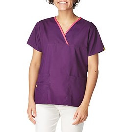 WonderWink Womens Only Tops Medical Scrubs Shirts, Eggplant, X-Small US