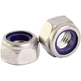Merriway BH06810 (25 Pcs) Self Locking Nuts with Blue Nylon Inserts BZP M6 - Pack of 25 Pieces
