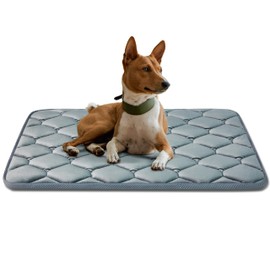 luckyvo Dog Crate Mats,Soft Kennel Pads Washable with Anti-Slip Bottom,Dog Kennel Pads for Sleeping,Pets Mattress Cat Dog Beds for Large Medium Dogs(35x22,Grey)