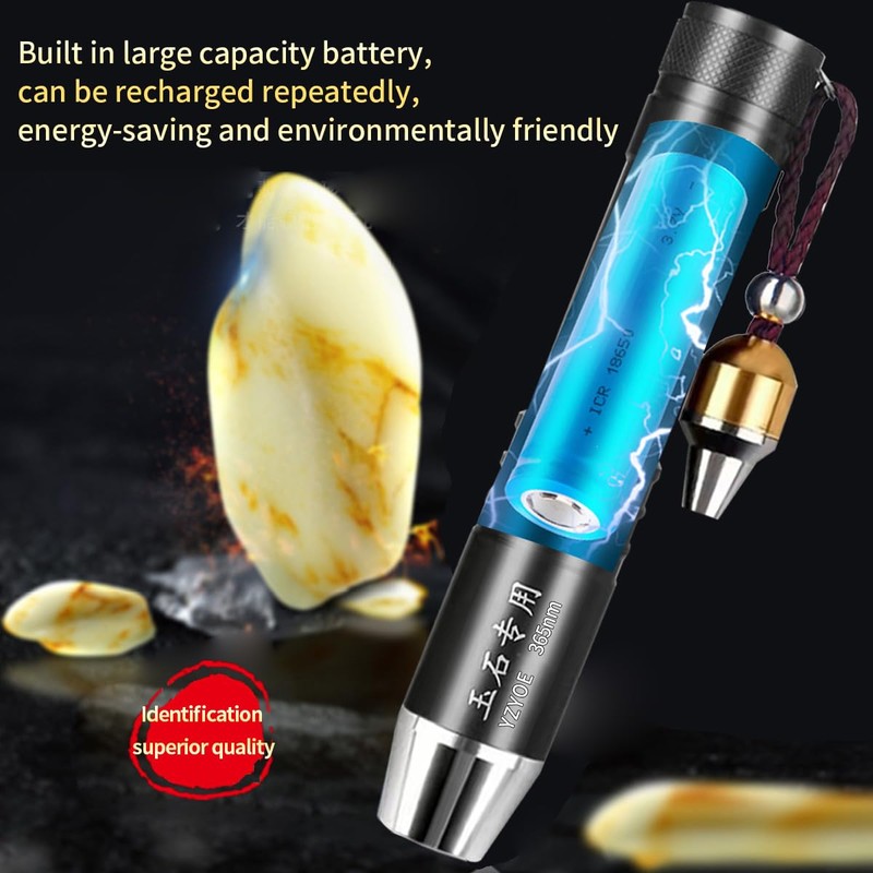 YZYOE LED Three Light Source Jade Identification Flashlight, 365nm Ultraviolet