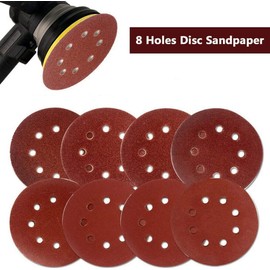 MACHSWON 10 Pcs Dry Sanding Discs 125mm 5 inch Hook and Loop 8 Hole Sandpaper 400 Grit for Random Orbital Sanders