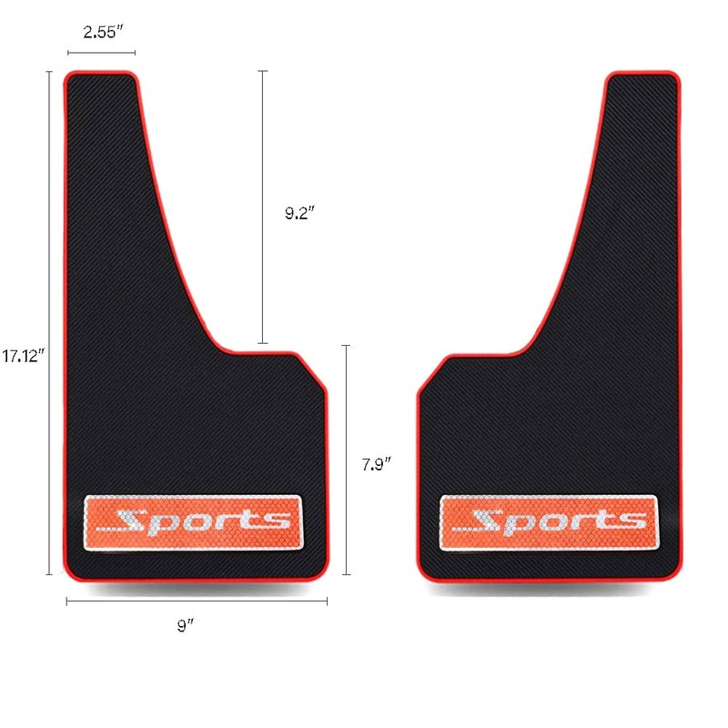 4 Pcs Reflective Soft Rubber Splash Guards - Universal Vehicle