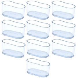 Pack of 10 Transparent Oval Rubber Chair Leg Protectors, Scratch-Resistant PVC Chair Leg Caps, Furniture Pads, Table Foot Protectors, Floor Protection for Table, Chair, Desk (25 x 50 mm)