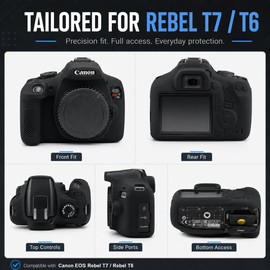 Seltureone Case for Canon EOS Rebel T7/T6 with 2-Pack Screen Protector