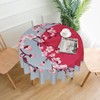 FREEHOTU Japanese Cherry Blossom Round Tablecloth Thicken Desk Cloth Washable