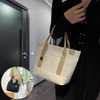 Pokiele Canvas Mini Tote Bag, Lightweight, Freestanding, Divider, For Work