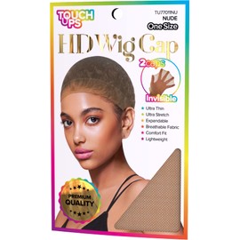 TouchUps 2 Pack HD Wig Cap Ultra Thin Invisible Stretch Lightweight Breatheable Comfortable WigCap (Nude)