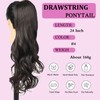 Samtress Ponytail Extension 24 Inch Drawstring Ponytail Extension Dark Brown