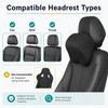 Memory Foam Car Neck Pillow with Adjustable Headrest Strap, Removable