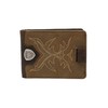 ARIAT Men's Bifold Distressed Leather Money Clip Wallet, Medium Brown