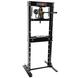 Hydraulic Press, 12 Ton H-Frame Garage Floor Adjustable Shop Press With Stamping Plates & Pressure Gauge To Bend, Straighten, Or Press Parts, Install Bearings And U-Joints