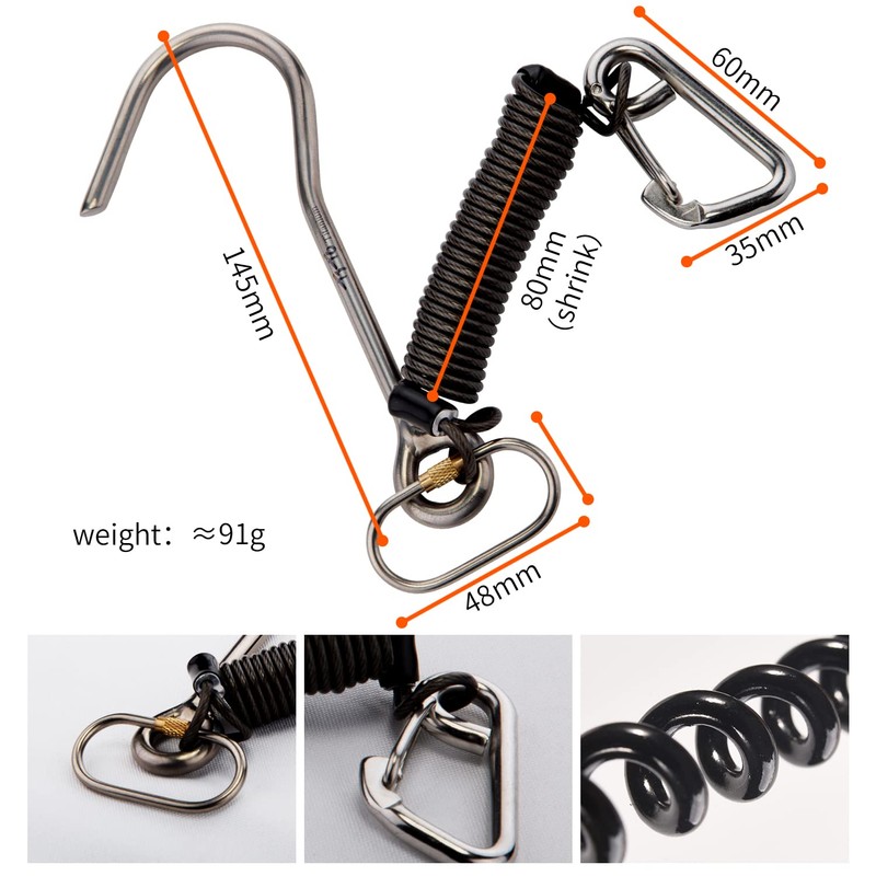 TITO Scuba Diving Titanium Alloy Diving Hook Reef Drift Hooks