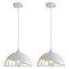 SESIMENT White Pendant Light, 2 Packs 9.4inch Farmhouse Pendant Light,