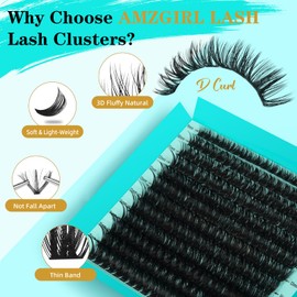 Lash Clusters Kit 240PCS Eyelash Extension D Curl Wispy Clusters Extensions DIY Natural Individual Lashes Kit with Lash Bond and Remover Eyelash Tweezer(80D)