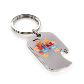 Masonic Flinstones Silver Key Chain Freemasons Novelty Gift