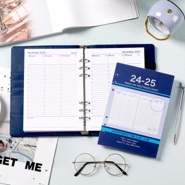 Academic Refill Diary 2024-2025 - Diary 2024-2025 Day Per Page, 6-Hole Punched, Week on Two Pages 148 x 210 mm Monday Start, August 2024 - July 2025