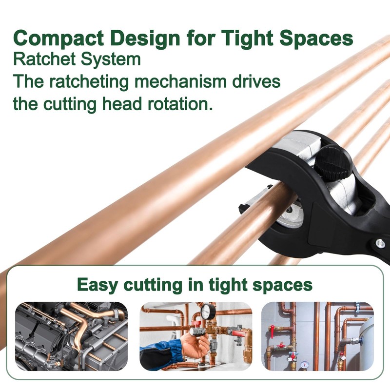 XUNTUI ​Ratche Tube Cutter Tool for Tight Spaces - One