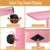 Niuadage Salon Tray on Wheels-Height Adjustable Color Tray-Salon Service Tray-Pink