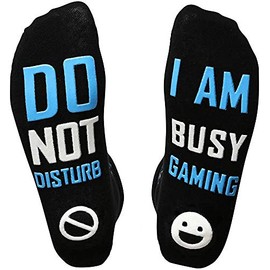 Do Not Disturb Gaming Socks, Funny Cotton Novelty Gamer Socks Gifts for Kids Teen Boys Mens Womens Game Lovers